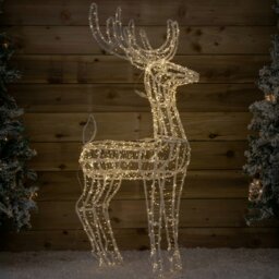 Rackhams 1.03m Light up Acrylic Christmas Reindeer Decoration with 1040 Warm White LEDs - thumbnail 2