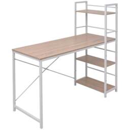 Rackhams Desk with 4-Tier Bookcase Oak - thumbnail 1