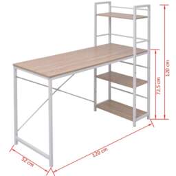 Rackhams Desk with 4-Tier Bookcase Oak - thumbnail 5