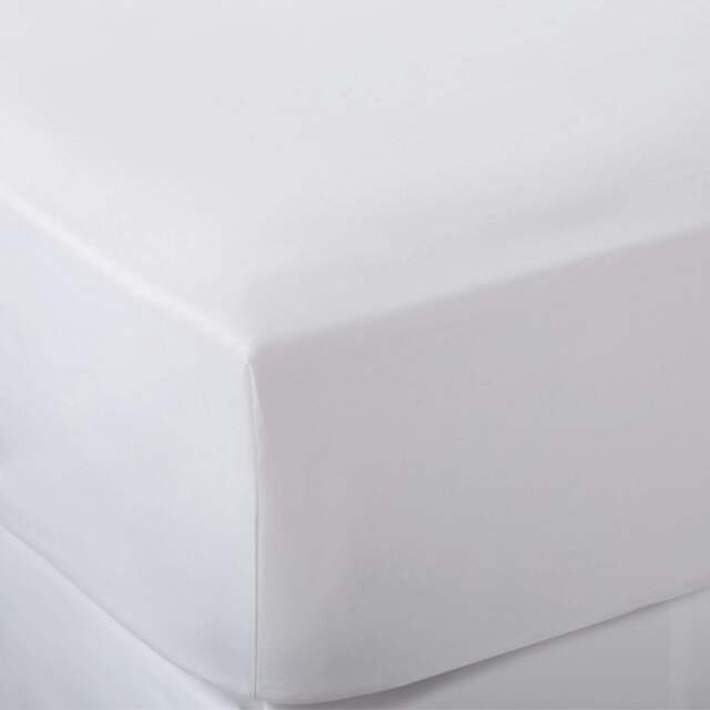 Rackhams White 300 Thread Count Easycare Cotton With Tencel 40cm Deep Fitted Sheets - King - image 1