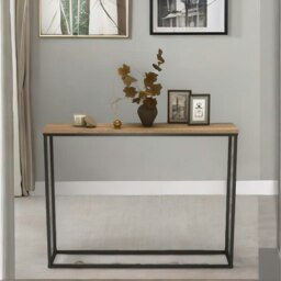 Rackhams Freestanding Slim Hallway Console Table Rustic Brown - thumbnail 5