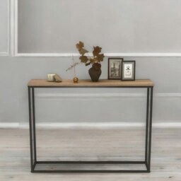 Rackhams Freestanding Slim Hallway Console Table Rustic Brown - thumbnail 6