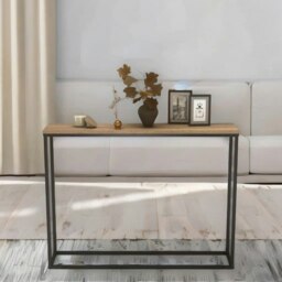 Rackhams Freestanding Slim Hallway Console Table Rustic Brown - thumbnail 4
