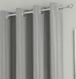 "Rackhams Grey Plain Supersoft Thermal Room Darkening Eyelet Curtain - Pair for Living Room & Bedrooms - 66"" (168cm) Width x 90"" (229cm) Drop" - thumbnail 3