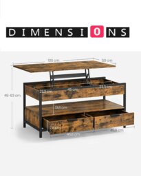Rackhams Coffee Table with Storage Drawers - thumbnail 2