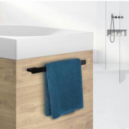 "Rackhams Matt Black Cabinet Towel Bar 35cm/13.7"" Concealed Screws Cupboard Mounted Bathroom Towel Rail" - thumbnail 2