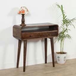 Rackhams Winnie Dark Mango Wood Console Table with 2 Drawers - Lacquered - Wood - 1 - thumbnail 2