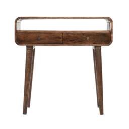 Rackhams Winnie Dark Mango Wood Console Table with 2 Drawers - Lacquered - Wood - 1 - thumbnail 4