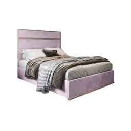 Rackhams Bentley Upholstered Soft Velvet Metal Bed Frame - Pink - Pink - King - thumbnail 6