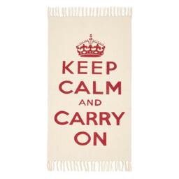 Rackhams Keep Calm And Carry On Handwoven 100% Cotton Rug - 60 x 100 cm - Purple & white - thumbnail 3