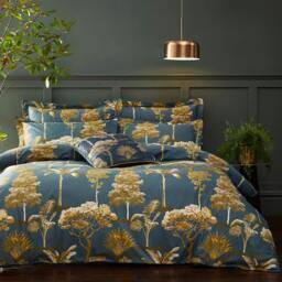 Rackhams Arboretum Pillowcase (Pack Of 2) - Blue - One Size - Blue - 100% Cotton - thumbnail 2