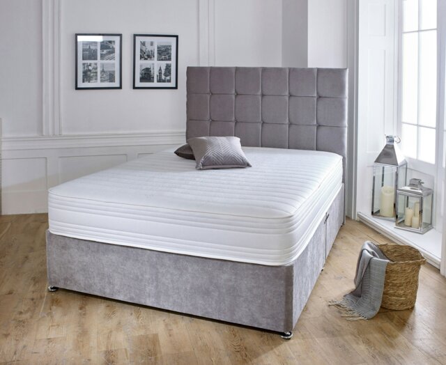 Rackhams Straight Line Hybrid Mattress - Memory Foam & Spring Support - White - 1 - 4ft6 Double Mattress (135cm x 190cm) - image 1