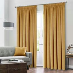 Rackhams Montreal Taped Top Curtains - Gold - 117cm width x 183cm drop - thumbnail 5