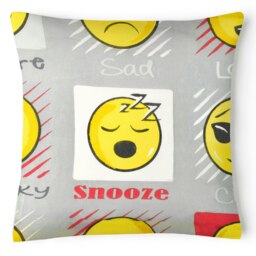 Rackhams Fun Emoji Cushion - 43cm x 43cm - Grey - thumbnail 1