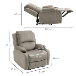 Rackhams Recliner Chair, Microfibre Reclining Chair with Adjustable Leg Rest, Cup Holders, Recliner Armchair for Home Living Room, Brown - thumbnail 3