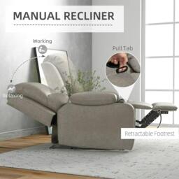 Rackhams Recliner Chair, Microfibre Reclining Chair with Adjustable Leg Rest, Cup Holders, Recliner Armchair for Home Living Room, Brown - thumbnail 4