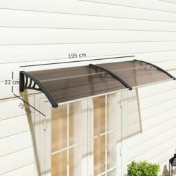 Rackhams Front Door Canopy, Waterproof Outdoor Awning, 75 x 195 cm Rain Shelter for Window, Porch and Front/Back Door, Brown - thumbnail 3