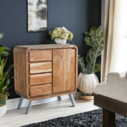 Rackhams Aaron Metal & Wood Medium Sideboard - Wood - 1