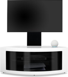 "Rackhams PANGEA Black/White Beam-Thru Curved True-Corner 32""-50"" TV Cabinet with Mounting Arm" - thumbnail 5
