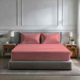 Rackhams Microfibre Soft Touch Fitted Sheet 40cm Extra Deep Skirt Plain Dyed Bed Linen - Single - Pink - thumbnail 1