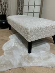 Rackhams Premium Teddy Bear Fluffy Creamy White Footstool Coffee Table Ottoman – Soft Plush, Stylish & Non-Storage - 40 x 40 Inches (102 x 102cm) - thumbnail 6