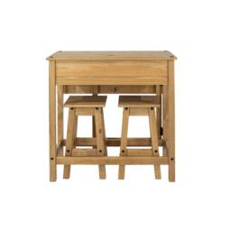 Rackhams Corona Breakfast Drop-Leaf Dining Set with Stools - White Wax - thumbnail 3