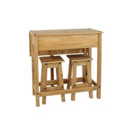 Rackhams Corona Breakfast Drop-Leaf Dining Set with Stools - White Wax - thumbnail 4