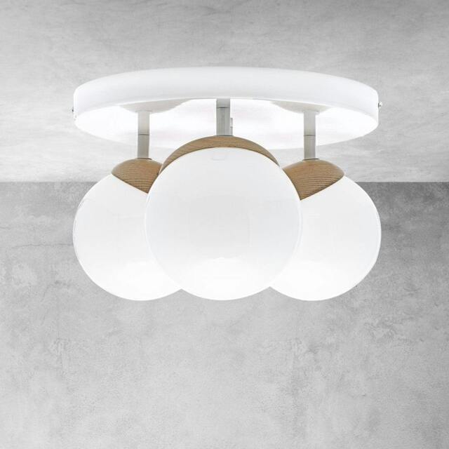 Rackhams Sfera Ceiling Lamp Hand Made Natural Wood Detail - image 1