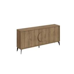Rackhams Gora Particleboard 4 Door Sideboard with Metal Legs (W) 180cm - Mocha Grey - thumbnail 3