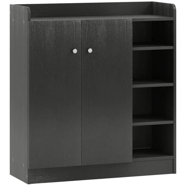 Rackhams Shoe Storage Cabinet with Adjustable Shelves - Black - image 1