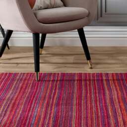 Rackhams Fine Striped Design Wool Rug - 80X150 cm - thumbnail 6