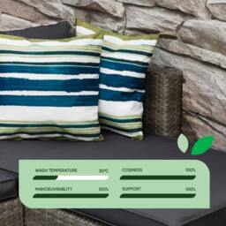 Rackhams Pair of Outdoor Scatter Cushions – Painted Stripe Design - thumbnail 2