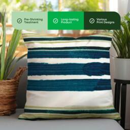 Rackhams Pair of Outdoor Scatter Cushions – Painted Stripe Design - thumbnail 3