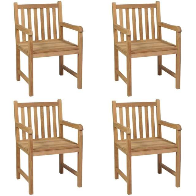 Rackhams Outdoor Chairs 4 pcs Solid Teak Wood