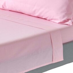 Rackhams Crisp & Cool 200 TC Egyptian Cotton Percale Flat Sheet - Pink - Double