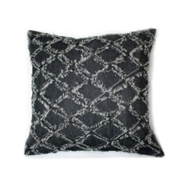 Rackhams Modern Denim Tuft Cushion - 43cm x 43cm - Grey - thumbnail 1
