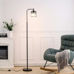 Rackhams Industrial Metal Floor Light with Mesh Lampshade - thumbnail 2