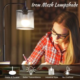 Rackhams Industrial Metal Floor Light with Mesh Lampshade - thumbnail 3
