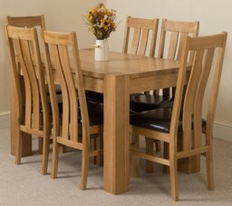 Rackhams Kuba Small Oak Dining Table with Princeton Oak Chairs - Natural Oak - 6 chairs - thumbnail 4