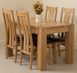 Rackhams Kuba Small Oak Dining Table with Princeton Oak Chairs - Natural Oak - 6 chairs - thumbnail 2