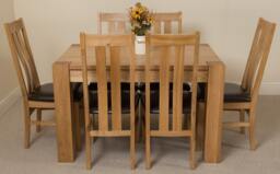Rackhams Kuba Small Oak Dining Table with Princeton Oak Chairs - Natural Oak - 6 chairs - thumbnail 5