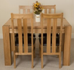Rackhams Kuba Small Oak Dining Table with Princeton Oak Chairs - Natural Oak - 6 chairs - thumbnail 3