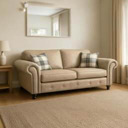 Rackhams Oakland Marble Leather 3 Seater Sofa - thumbnail 1