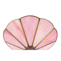Rackhams Soft Rose Pink Chic Tiffany Glass Easy Fit Pendant Shade with Chains - thumbnail 5