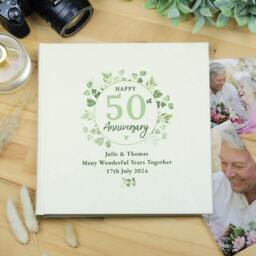 Rackhams Personalised Botanical Anniversary Photo Album - h22.5 x w22.5 x d3cm - thumbnail 3