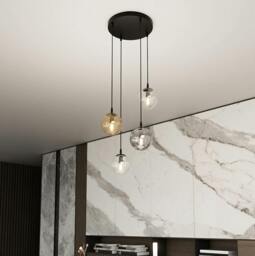 Rackhams COSMO Pendant lamp  4 x E14 Black with Transparent, Graphite and Amber Shade - thumbnail 6