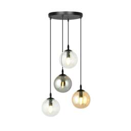 Rackhams COSMO Pendant lamp  4 x E14 Black with Transparent, Graphite and Amber Shade - thumbnail 1