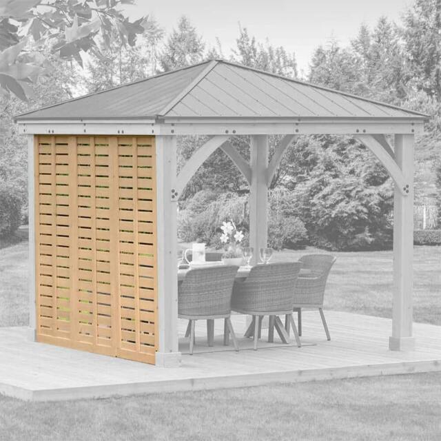 Rackhams Yardistry Wooden Gazebo Wall 10ft (3m) with Natural Stain - image 1