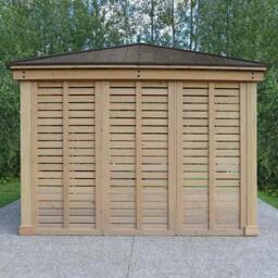 Rackhams Yardistry Wooden Gazebo Wall 10ft (3m) with Natural Stain - thumbnail 2