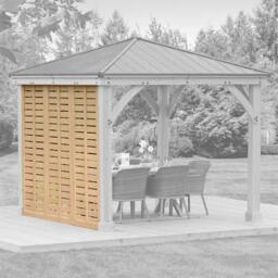 Rackhams Yardistry Wooden Gazebo Wall 10ft (3m) with Natural Stain